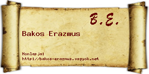 Bakos Erazmus névjegykártya
